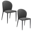 Set 2 sedie Imbottite 45x58x86,5 cm In Tessuto Enjoy Lux  Ghibli Grigio Chiaro