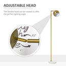 Lampada da Terra 38x26x165 cm E27 Paralume Regolabile Oro