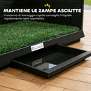 Toilette per Cani 75x51x36,5 cm con Vassoio Estraibile Pareti Laterali Erba Sintetica in PP e PE Nero      