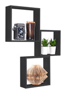 Set 3 Mensole da Parete Cubo in Fibra di Legno Incubo Slim Nero