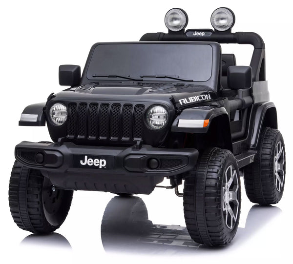 sconto Voiture Électrique pour Enfants 12V Mp4 2 Places avec Permis Jeep Wrangler Rubicon Noir