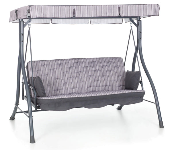 online Fauteuil à bascule de jardin 3 places 198x140x174 cm Dossier inclinable pour fonction lit Zanzibar Anthracite