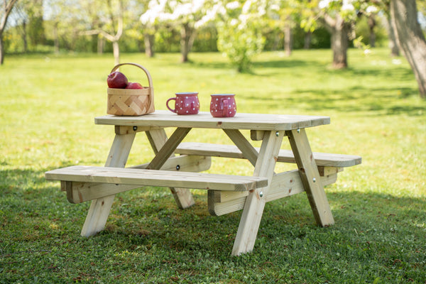 Table de jardin en bois avec bancs pour enfants sconto