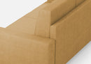 Divano Angolare 5 Posti 226x226x85 cm Sakar in Tessuto Ocra