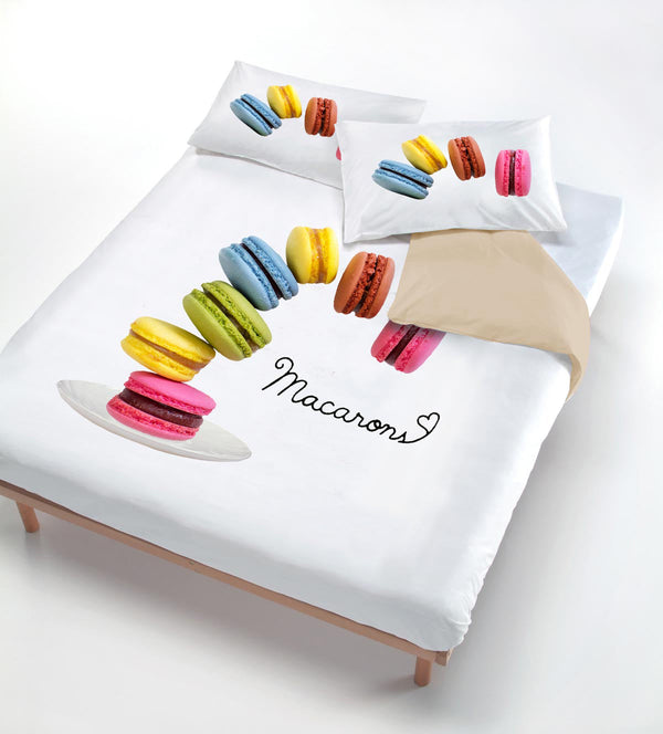 acquista Housse de couette avec imprimé sur le sac et taies d'oreiller Macarons