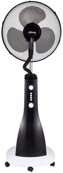 Ventilatore a Piantana Ø40cm con Nebulizzatore ad Acqua Qlima FSM40 Bianco e Nero