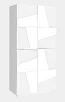 Scarpiera 4 Ante Battenti 81,2x39,2x167,6 cm Ping Bianco Lucido