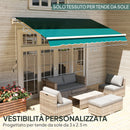 Telo di Ricambio per Tenda Parasole Retrattile 3x2,5 m in Poliestere Anti UV 50+ Verde      