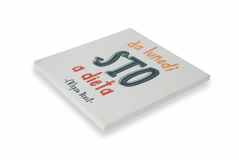 Sottopentola Quadrato in Ceramica e Sughero VdE Tivoli 1996 Vipse Dixit