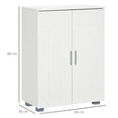 Mobile Bagno Moderno 60x30x80 cm con 2 Ante e Maniglie Argentate in MDF Bianco      