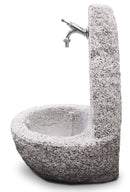 Fontana da Giardino Senza Rubinetto in Cemento Granulato di Marmo Cuneo Bianco/Nero