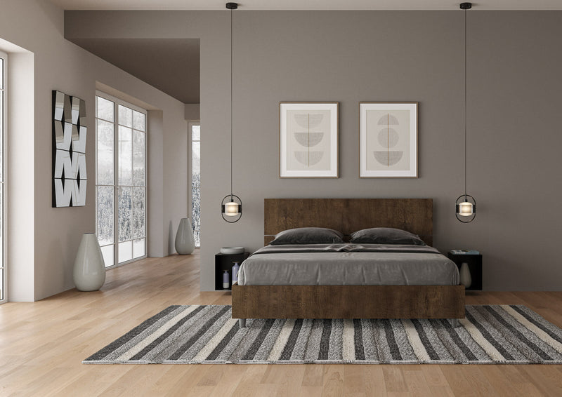 Letto Matrimoniale Testata Dritta Demas Noce Varie Misure