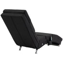 Poltrona Massaggiante con 8 Punti Vibranti e Riscaldamento 56x168x84 cm 5 Modalità Timer e Telecomando in Tessuto Effetto Lino Nero      