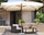 Parasol de Jardin 3x3 m Mât Ø48 mm en Bois Vorghini De Lux Ecrù