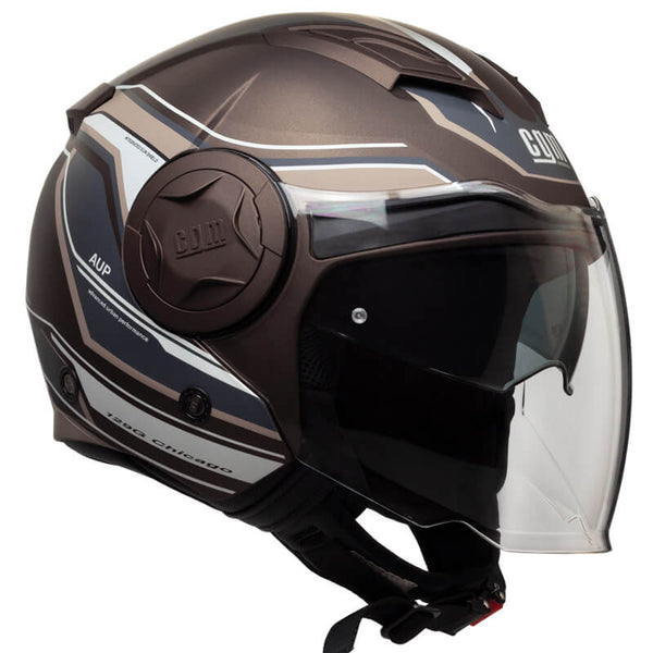 Casque Jet pour Scooter Visière Longue CGM Chicago 129G Marron Mat Différentes Tailles sconto