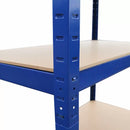 Set 9 Scaffali ad Incastro Piani in MDF Struttura in Acciaio Blu