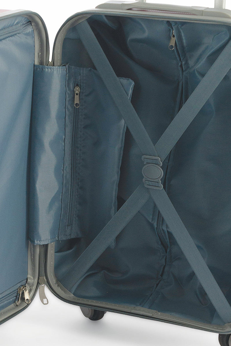 Trolley Valigia Bagaglio a Mano Rigida in ABS 4 Ruote Soriani Blu