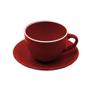 Set 6 Tazzine da Caffè con Piattino 8x5xh6,5 cm in Gres Porcellanato Otello Rosso