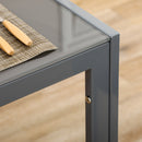 Set da Pranzo Tavolo e 4 Sedie in Similpelle Top in Vetro Temperato Grigio