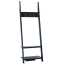 Appendiabiti da Ingresso a 3 Ripiani 4 Ganci in Legno Nero 67x38.5x196 cm 