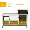 Conigliera da Esterno 108x58x73,5 cm con Tetto Apribile e Ruote in Legno Marrone  
