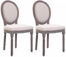 Set 2 Sedie in Legno Rivestimento in Lino  Bianco