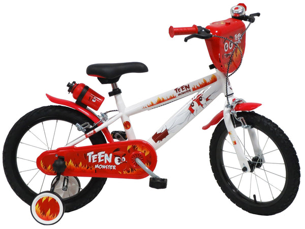 Vélo Enfant Teen Monster 16" 2 Freins Blanc/Rouge sconto