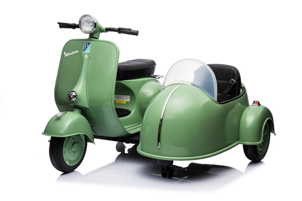 Moto Elettrica per Bambini Licenza Piaggio Vespa Sidecar 12V Verde sconto