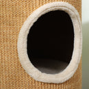 Torre Tiragraffi per Gatti con Casette in Peluche a 2 Livelli in Sisal Marrone  
