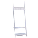 Appendiabiti da Ingresso a 3 Ripiani 4 Ganci in Legno Bianco 67x38.5x196 cm 