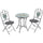 Ensemble table de jardin et 2 chaises pliantes avec mosaïque en métal