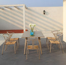 Sedia da Giardino in Alluminio e Paglia Vorghini Erice Antracite