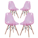 Set 4 Sedie 45,5x53,5x81,2 cm in Polipropilene Betty  Rosa