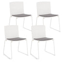 Set 4 Sedie 43,5x50x79 cm Giulia in Poliestere Bianco e Bianco