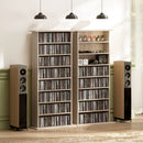 Scaffale Porta CD a 6 Ripiani Regolabili 58x24x126,3 cm per 360 CD e 185 DVD in Melamina Color Legno      