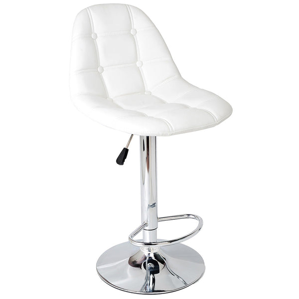 prezzo Tabouret de bar avec siège pivotant et vérin à gaz en similicuir blanc