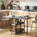 Tavolo Pieghevole da Pranzo a 2 Ribalte 133,4x80x75 cm in Legno e Metallo Grigio  