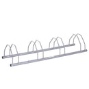 Rastrelliera Portabici 4 Posti in Acciaio 108.5x30x21.5 cm Grigia 
