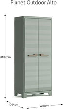Armadio da Giardino 4 Ripiani 80x44x182 cm Keter Planet Outdoor Alto Grigio e Verde