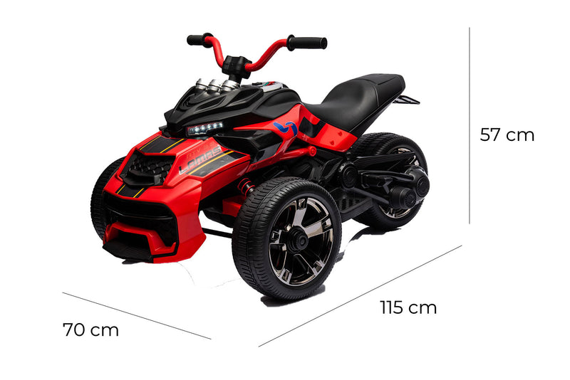 Mini Quad Elettrico per Bambini 3 Ruote 12V ATV 3.0 Rosso