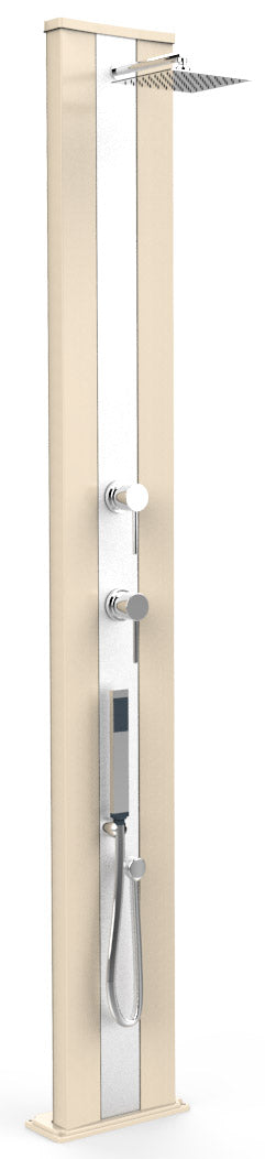 Doccia Solare da Esterno Giardino 40L Miscelatore e Doccetta Mobile Arkema Dada S Fascia Inox Bianco online
