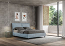 Letto Matrimoniale con Alzata Comoda Imbottito in Microfibra Sleeper Azzurro Varie Misure