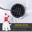 Babbo Natale Gonfiabile con Orso Polare 130x80x180 cm con Luci LED per Esterno e Interno