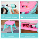 Specchiera Giocattolo per Bambini  49,5x23x66 cm Tavolo per Trucco Blu e Rosa