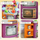Cucina Giocattolo per Bambini 52x29x61 cm con Accessori Viola e Arancione