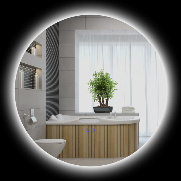 online Specchio Bagno Rotondo Ø70 cm con Luci LED  3 Tonalità Interruttori Touch e Design Antiappannamento