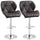 Lot de 2 Tabourets de Bar 51,5x57,5x93-114,5 cm en Simili Cuir Marron