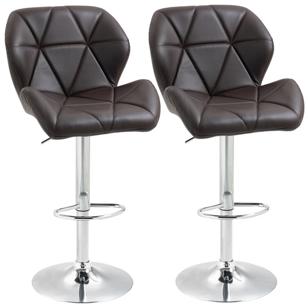 Lot de 2 Tabourets de Bar 51,5x57,5x93-114,5 cm en Simili Cuir Marron prezzo