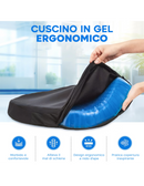 Cuscino Gel per Sedute Prolungate 37x30x4 cm Ergonomico