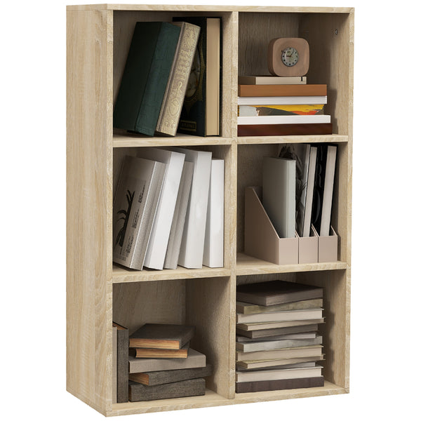 Libreria a Cubi 65,5x30x97,5 cm 6 Vani a Giorno Rivestimento in Melamina Rovere online
